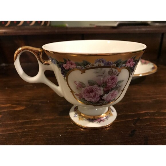 Lena Liu's ROSES Flower of the Month Tea Cup Saucer Spoon Bradford Editions - Picture 2 of 8